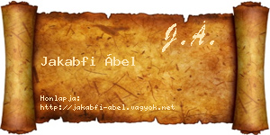 Jakabfi Ábel névjegykártya